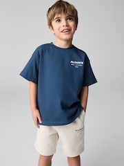 smALLSAINTS Navy Oversized Younger Boys Underground Crew T-Shirt - Image 1 of 8