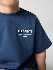 smALLSAINTS Navy Oversized Younger Boys Underground Crew T-Shirt - Image 3 of 8