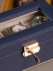 Dibor Blue Blue Watch Box with Key - Image 3 of 5