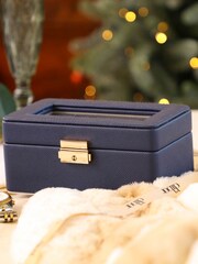 Dibor Blue Blue Watch Box with Key - Image 4 of 5