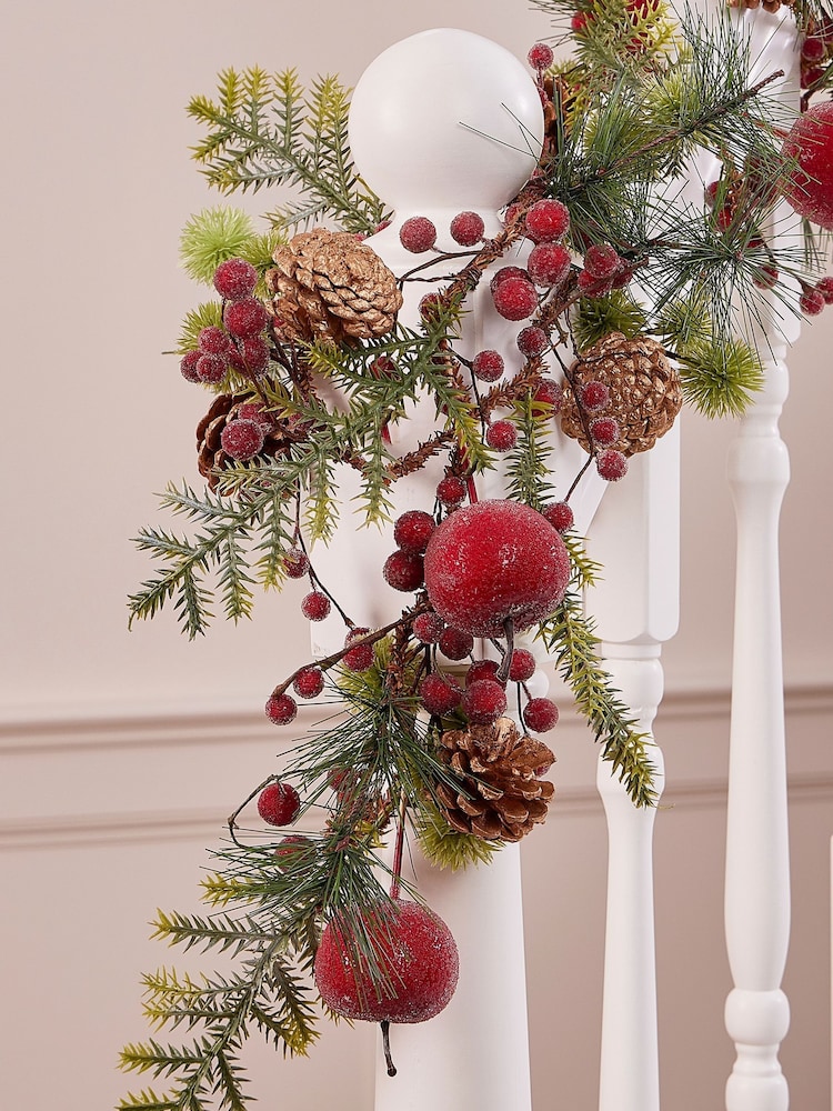 Dibor Red Candied Apple Garland - Image 2 of 4