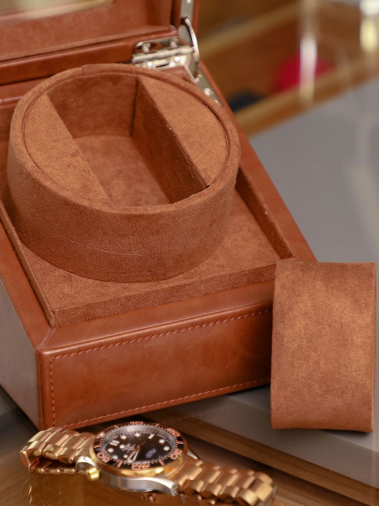Dibor Tan Brown Tan Brown Single Watch Display Case - Image 5 of 5