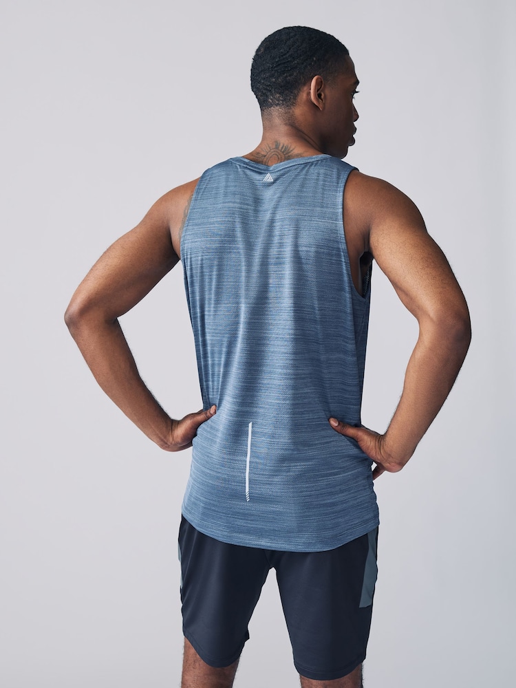 Grey/Blue/Black Active Gym Mesh Vests 3 Pack - Image 3 of 16