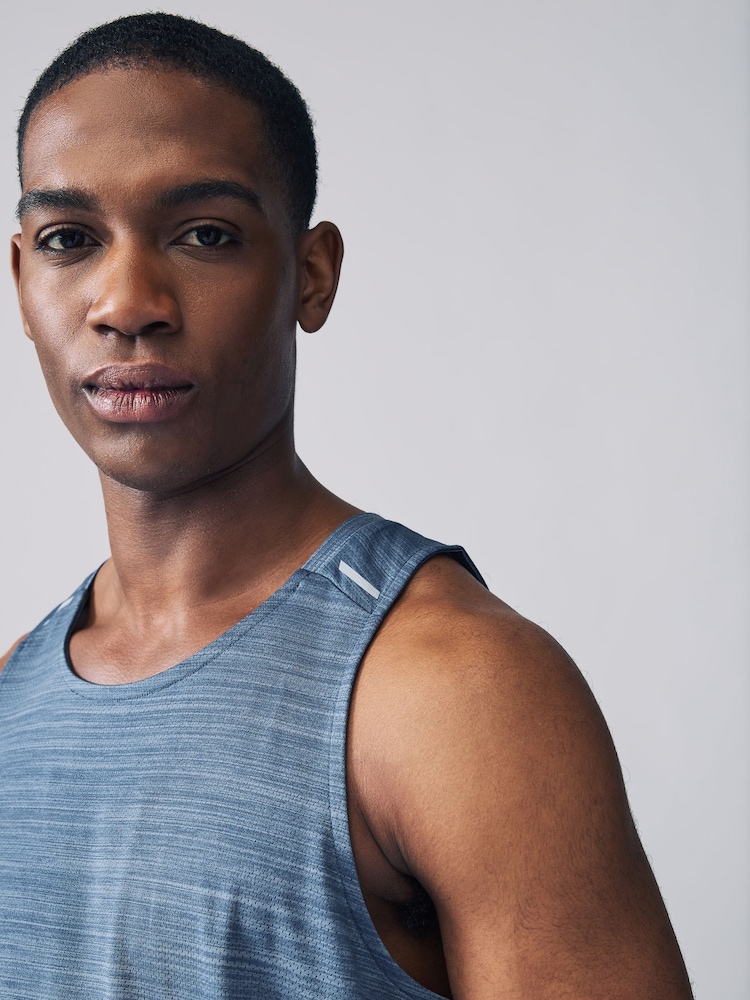 Grey/Blue/Black Active Gym Mesh Vests 3 Pack - Image 6 of 16