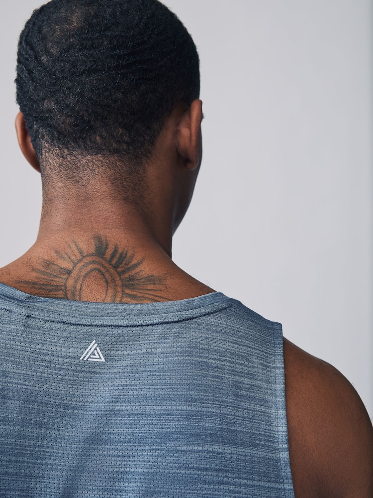 Grey/Blue/Black Active Gym Mesh Vests 3 Pack - Image 7 of 16