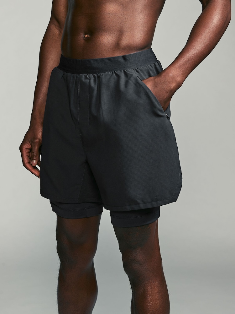 Slate Grey Active Premium 2 in 1 Shorts - Image 1 of 12