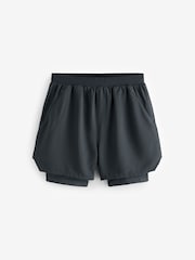 Slate Grey Active Premium 2 in 1 Shorts - Image 7 of 12