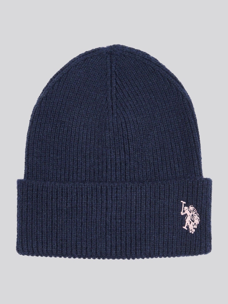 U.S. Polo Assn. Blue Double Horsemen Knit Winter Beanie - Image 1 of 3