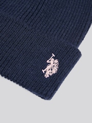 U.S. Polo Assn. Blue Double Horsemen Knit Winter Beanie - Image 3 of 3