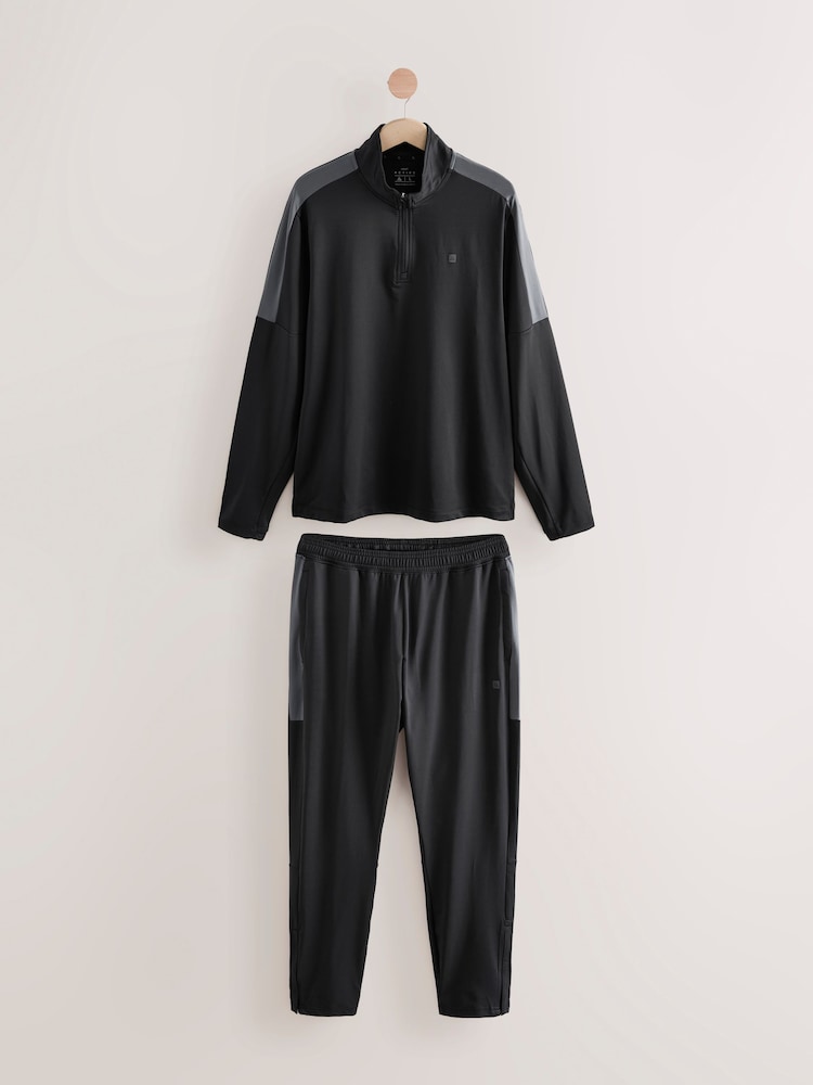 Black Active Training Tracksuit - Image 1 of 9 Black Active Training Tracksuit - Image 1 of 9
