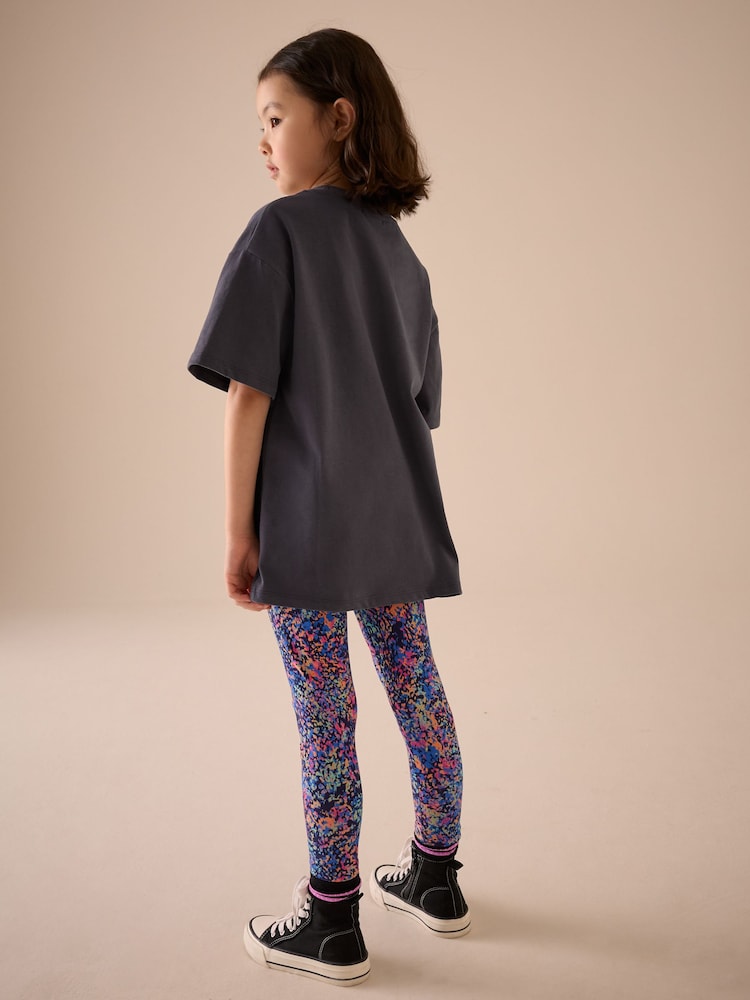Gris de charbon de bois - Oversized 100% Cotton Disney Lilo and Stitch License T-Shirt (3-16yrs) - Image 2 de 6