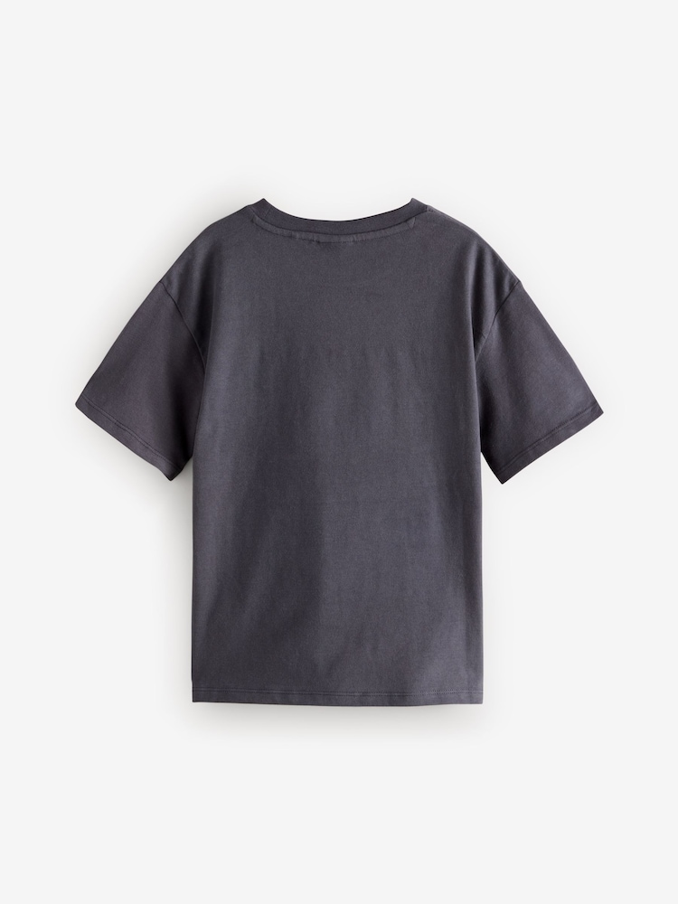 Charcoal Grey Oversized 100% Cotton Disney Lilo and Stitch License T-Shirt (3-16yrs) - Image 4 of 6