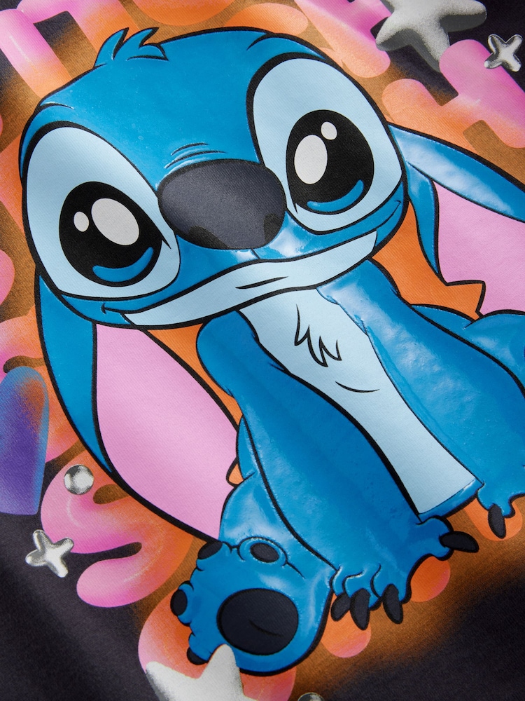 Charcoal Grey Oversized 100% Cotton Disney Lilo and Stitch License T-Shirt (3-16yrs) - Image 5 of 6