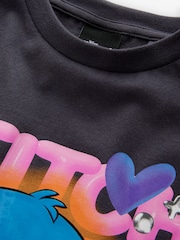Gris de charbon de bois - Oversized 100% Cotton Disney Lilo and Stitch License T-Shirt (3-16yrs) - Image 6 de 6