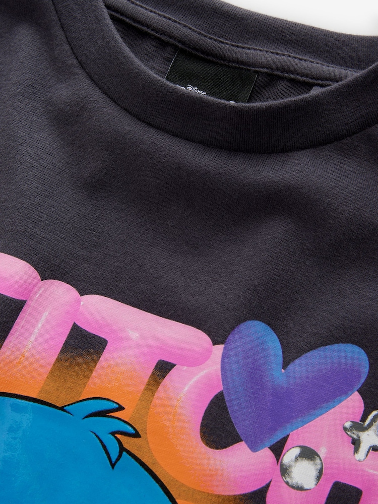 Gris de charbon de bois - Oversized 100% Cotton Disney Lilo and Stitch License T-Shirt (3-16yrs) - Image 6 de 6
