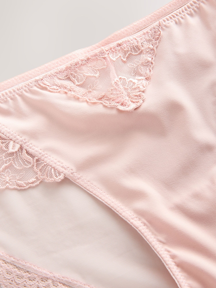 Pink Floral Embroidery Brazilian Knickers - Image 2 of 5 Pink Floral Embroidery Brazilian Knickers - Image 2 of 5