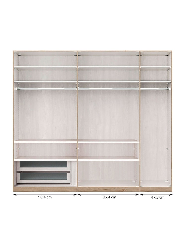 Wiemann Natural Peyton Drawer and Shelves Bundle for 5 Door Sliding Wardrobe - Image 1 of 3