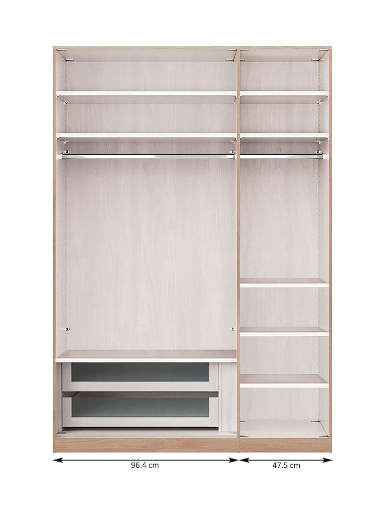 Wiemann Natural Truro Drawer and Shelves Bundle for Triple Hinged Wardrobe - Image 1 of 3