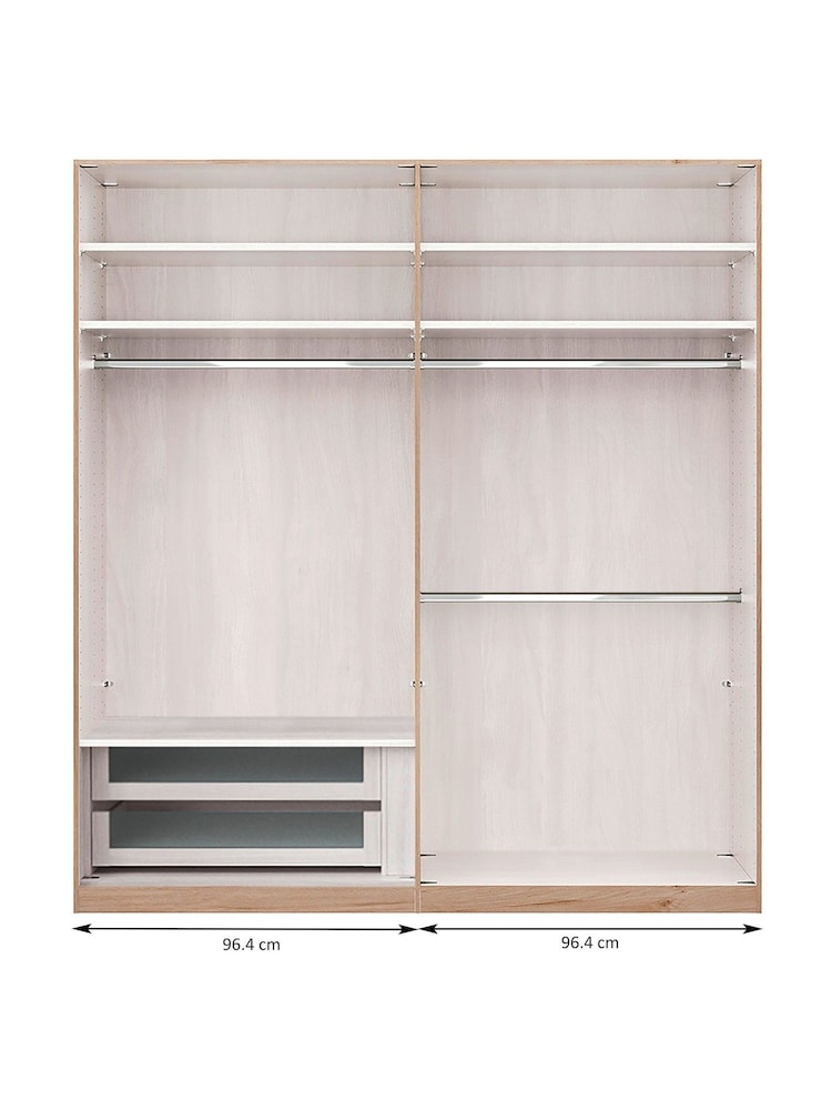 Wiemann Natural Torquay Drawer and Rail Bundle for 4 Door Hinged Wardrobe - Image 1 of 3