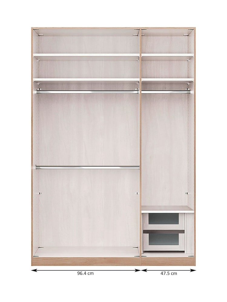 Wiemann Natural Torquay Drawer and Rail Bundle for Triple Hinged Wardrobe - Image 1 of 3