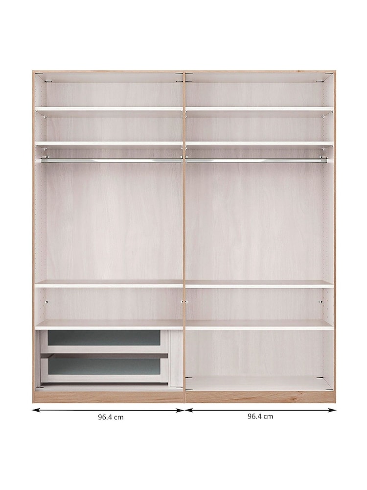 Wiemann Natural Torquay Drawer and Shelves Bundle for 4 Door Hinged Wardrobe - Image 1 of 3