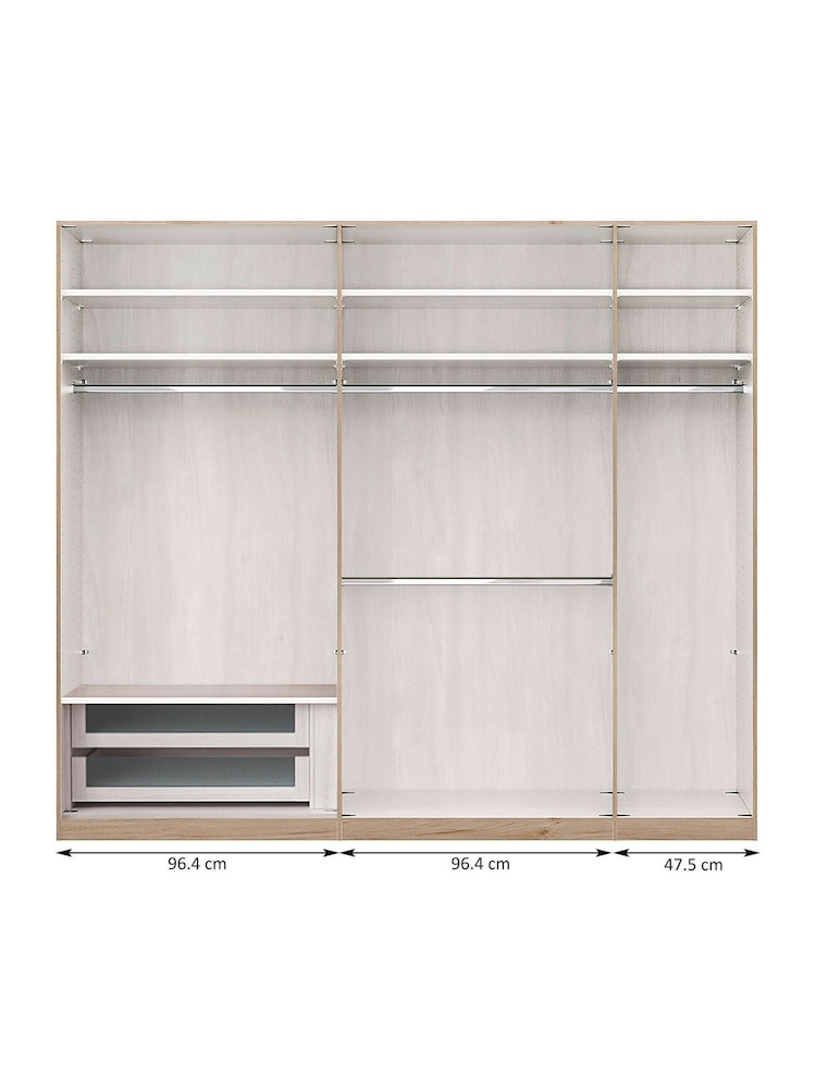 Wiemann Natural Jenson Drawer and Rail Bundle for 5 Door Sliding Wardrobe - Image 1 of 3