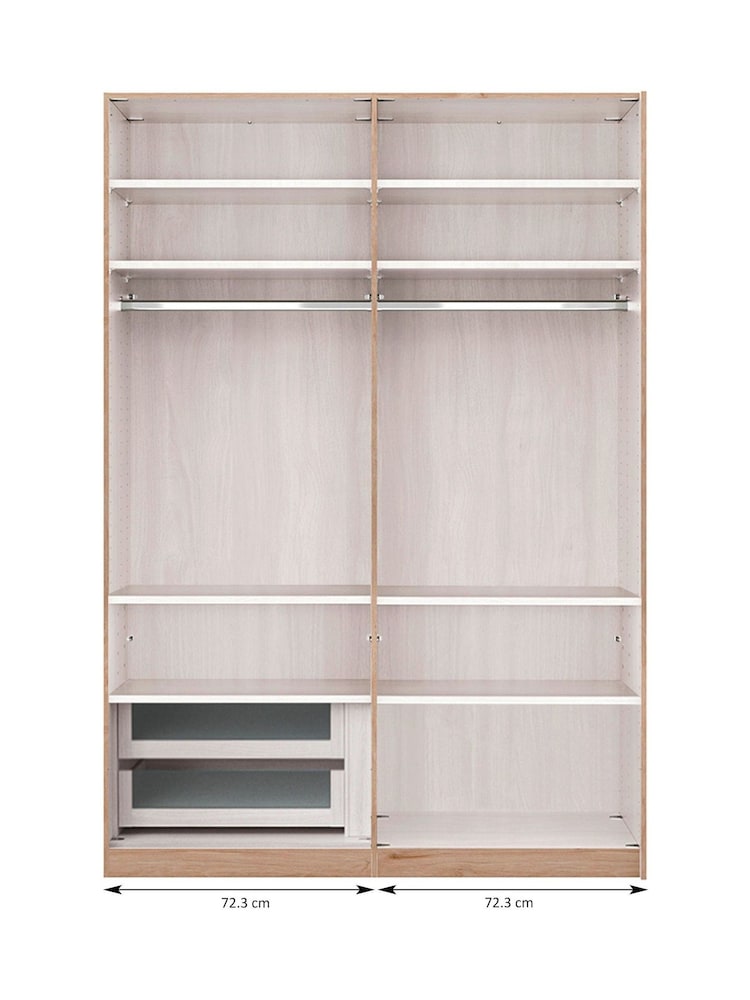 Wiemann Natural Peyton Drawer and Shelves Bundle for Triple Sliding Wardrobe - Image 1 of 3