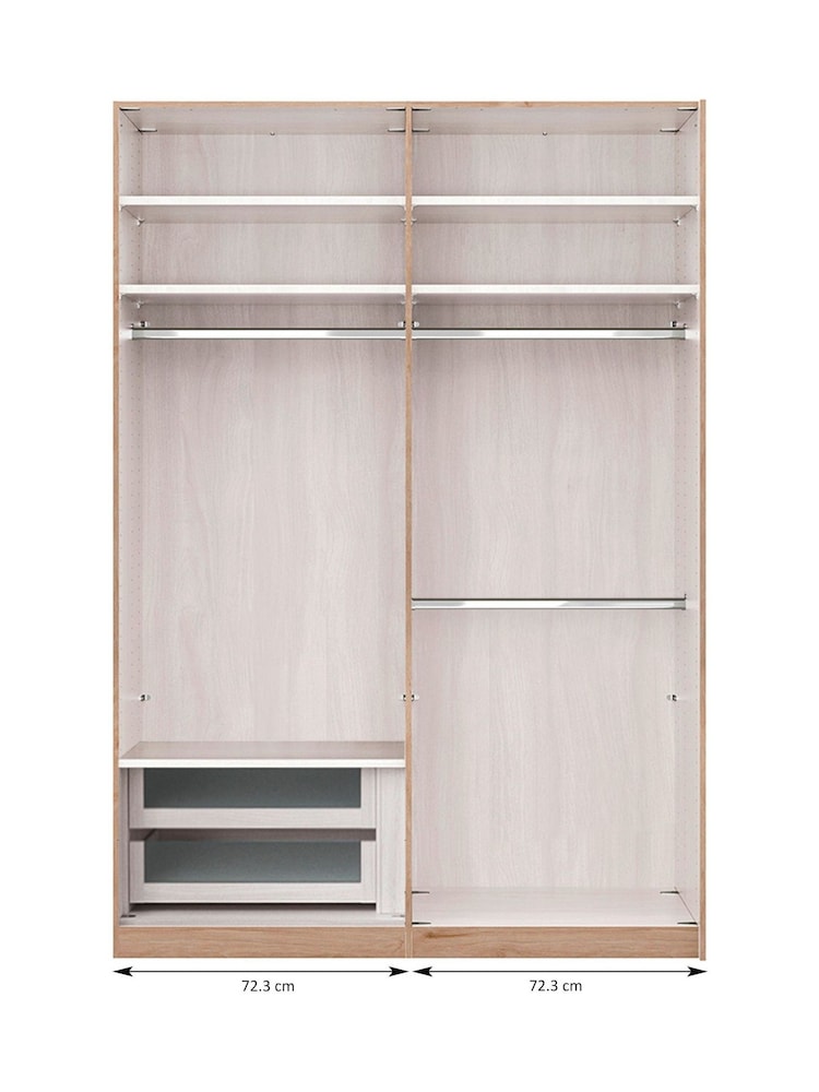 Wiemann Natural Jenson Drawer and Rail Bundle for 1.5M Sliding Wardrobe - Image 1 of 3