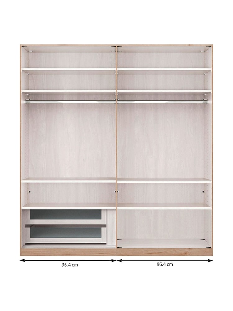 Wiemann Natural Peyton Drawer and Shelves Bundle for 2M Sliding Wardrobe - Image 1 of 3