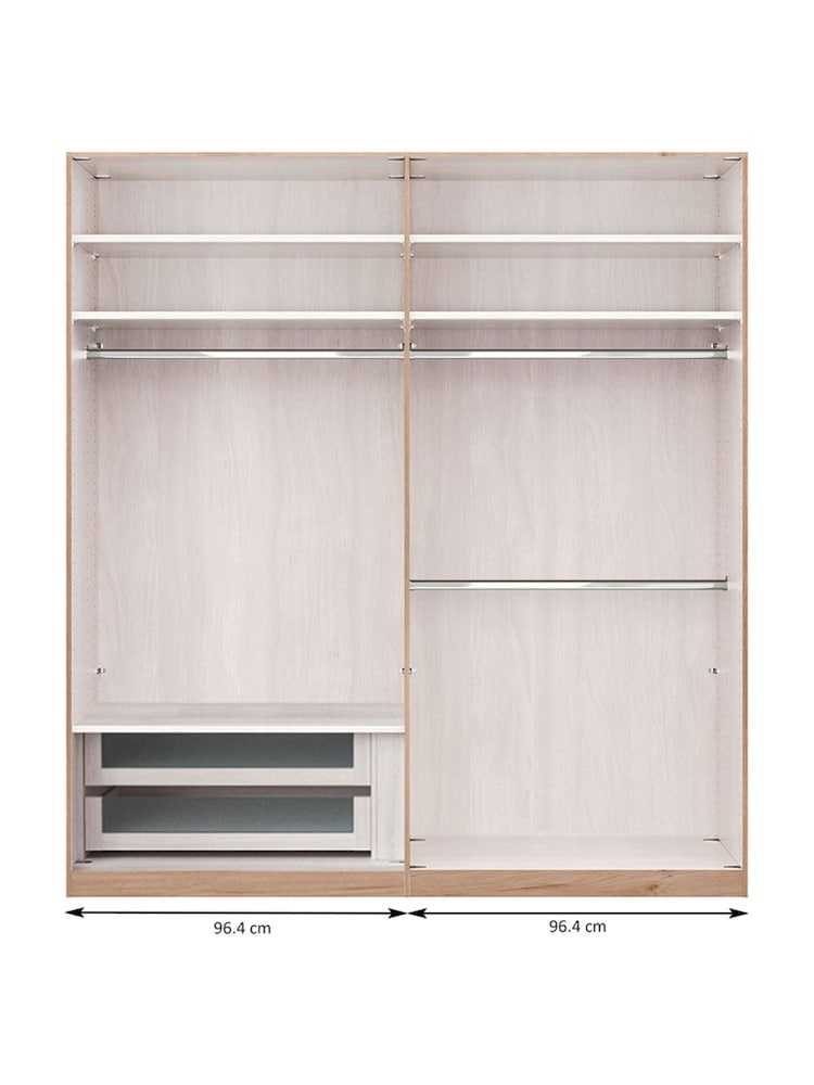 Wiemann Natural Jenson Drawer and Rail Bundle for 2M Sliding Wardrobe - Image 1 of 3