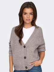 ONLY Brown Cosy Button Up Knitted Cardigan - Image 5 of 7