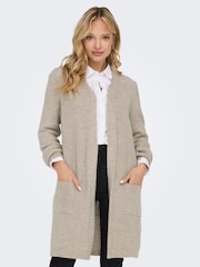 Natural - ONLY Cosy Long Knitted Open Cardigan - Imagen 1 de 6