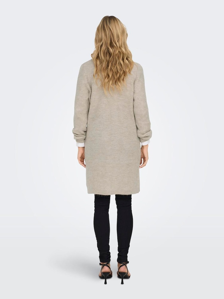 Natural - ONLY Cosy Long Knitted Open Cardigan - Imagen 2 de 6
