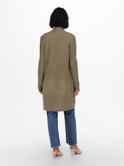 ONLY Brown Cosy Long Knitted Open Cardigan - Image 2 of 5