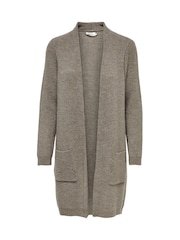 ONLY Brown Cosy Long Knitted Open Cardigan - Image 4 of 5