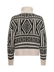 ONLY Natural Half Zip Patterned Aztec Knitted Pullover Jumper - Image 8 of 8