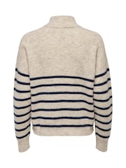 ONLY Natural Striped Half Zip Knitted Pullover - Image 8 of 8