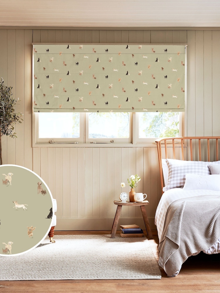 Sophie Allport Green Labradors & Retrievers Made To Measure Roman Blinds - Image 1 of 6 Sophie Allport Green Labradors & Retrievers Made To Measure Roman Blinds - Image 1 of 6