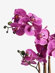 Pink Artificial Real Touch Orchid Plant In Grey Ceramic Pot - Image 4 of 4