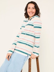 FatFace Airlie Natural Multi Stripe Sweat Top - Image 1 of 5