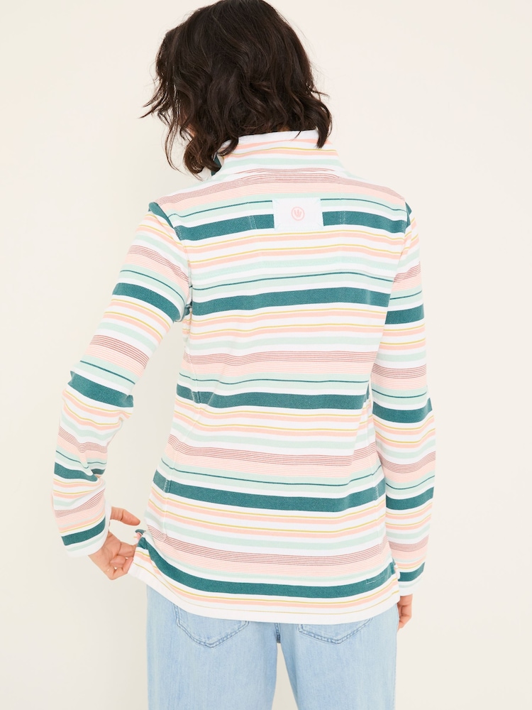 FatFace Airlie Natural Multi Stripe Sweat Top - Image 2 of 5