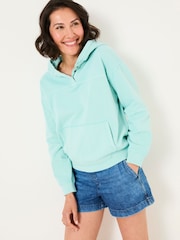 FatFace Bex Turquoise Blue Bex Overhead 100% Cotton Hoodie - Image 1 of 5