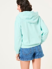 FatFace Bex Turquoise Blue Bex Overhead 100% Cotton Hoodie - Image 2 of 5