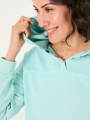FatFace Bex Turquoise Blue Bex Overhead 100% Cotton Hoodie - Image 3 of 5