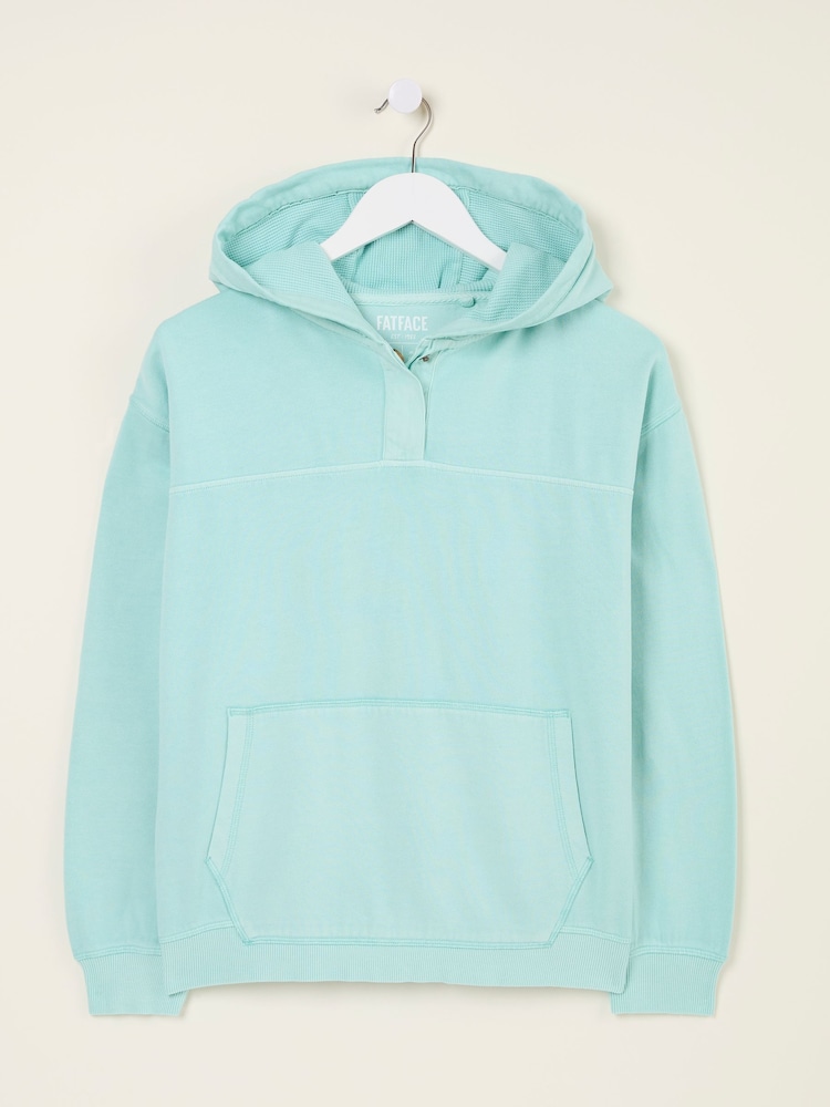 FatFace Bex Turquoise Blue Bex Overhead 100% Cotton Hoodie - Image 5 of 5