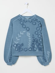 FatFace Beeble Embroidered Crew Sweatshirt - صورة 7 من 8