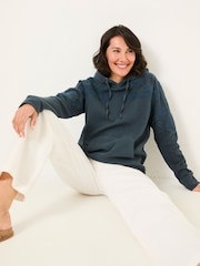 FatFace Ellie Dark Vintage Blue Embroidered Hoodie - Image 3 of 6