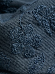 FatFace Ellie Dark Vintage Blue Embroidered Hoodie - Image 6 of 6