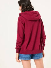 FatFace Amy Burgundy Red Zip Through Hoodie - Image 2 of 5
