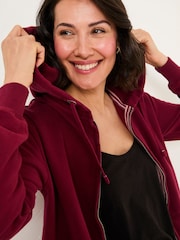 FatFace Amy Burgundy Red Zip Through Hoodie - Image 4 of 5